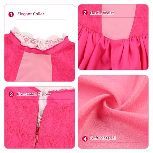 Disfraz Princesa Rosa para Niñas con Peluca y Accesorios miniatura 3