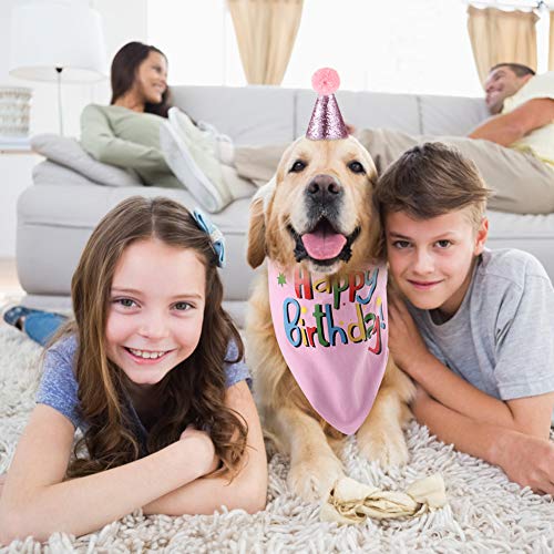 Blaoicni Dog Birthday Bandana Hat Scarf Party Supplies (Pink-Girl) - Image 6