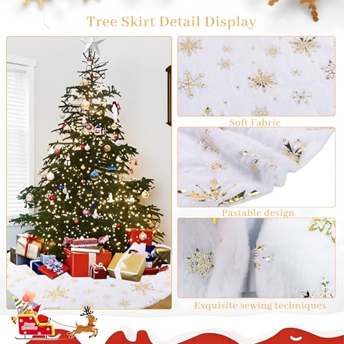ACTOYS Weihnachtsbaum Decke, 90cm Christbaumdecke, schöne Weihnachtsbaum Rock, weich Weihnachtsbaumdecke rund, Weihnachtsschmuck, Tannenbaum Deko, schöne Decke für den Weihnachtsbaum