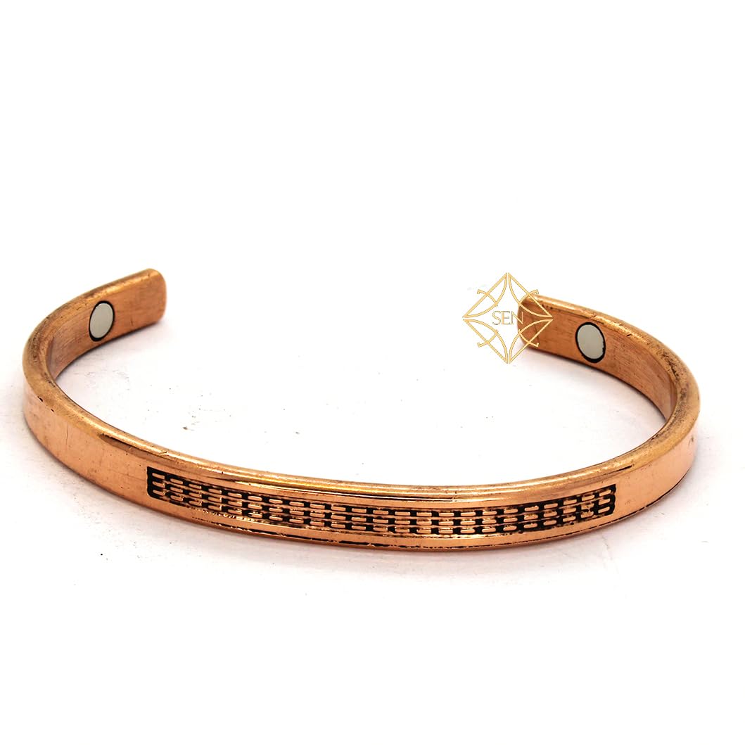 Sengems Premium Pure Copper Adjustable Kada Cuff Bracelet for men and women - Heavy Kada With Magnet (Design-18) (B0CVFXKMGB) Amazon Price History, Amazon Price Tracker