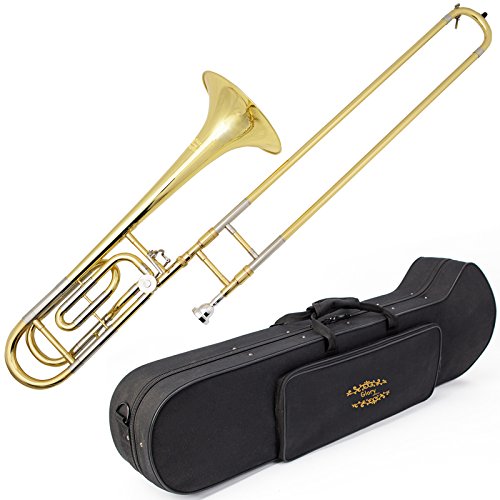 Glory High Grade Bb/F Key Intermediate TENOR Trombone with Case and 61/2Mouthpiece, Gold Finish, Click to see more choice