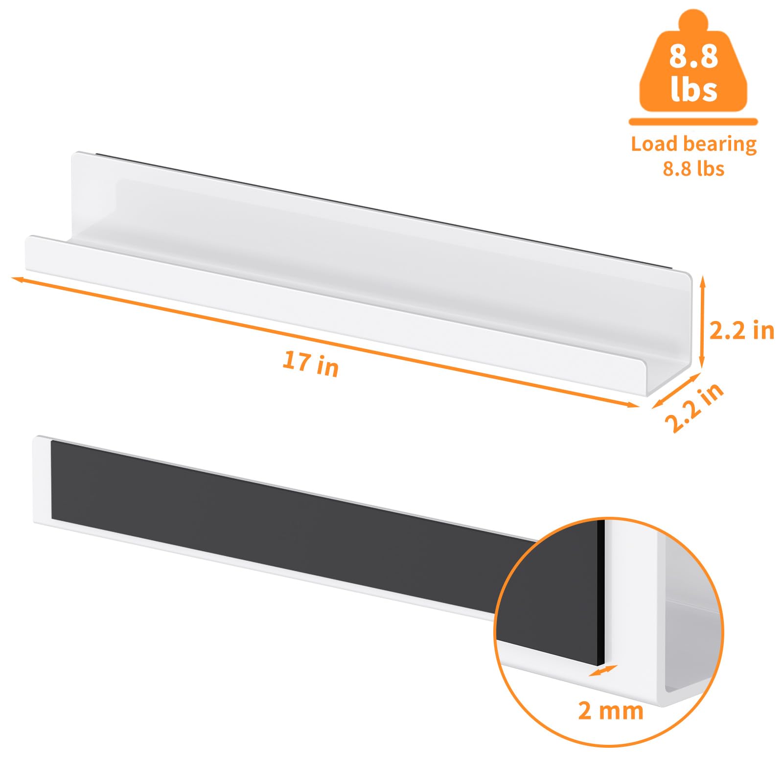 Estante magnético para libros para pizarra blanca, estante de exhibición de libros acrílico reutilizable con fuerte capacidad de absorción, soporte magnético para libros para aula,