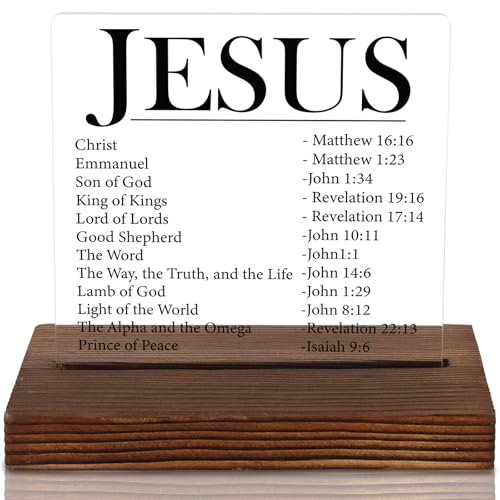 Names of Jesus Acrylic Plaque with Wooden Stand