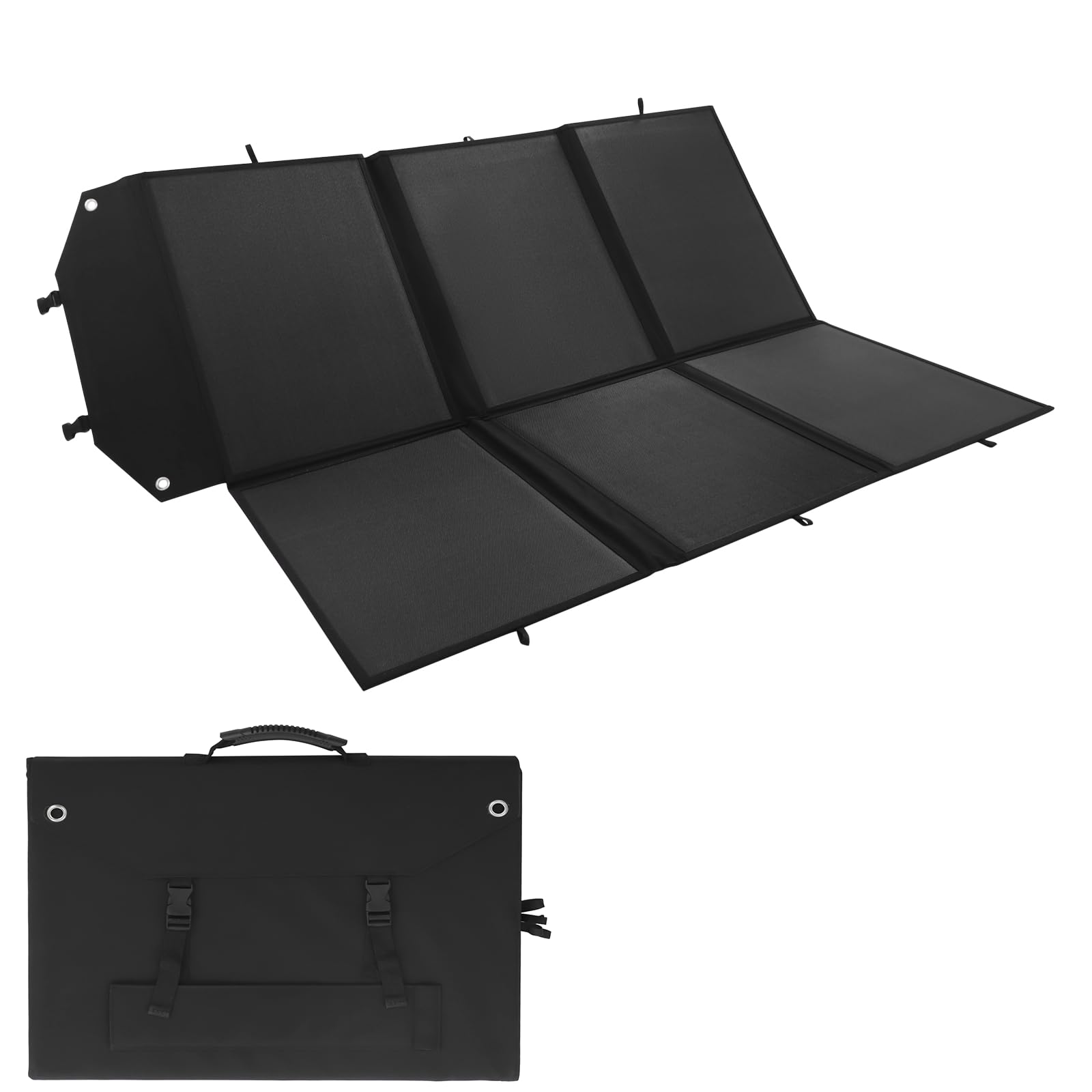 OUKANING Składana torba solarna 300 W z ogniwami solarnymi HPBC, przenośna ładowarka solarna, wodoszczelność IP4, na kemping, w zestawie adapter MC4 do powerbanków i baterii 12 V-60 V