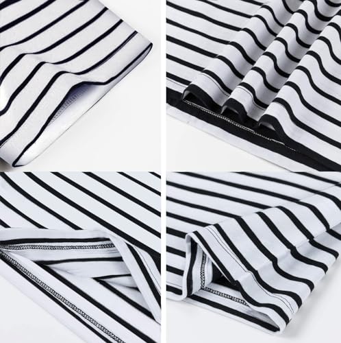 ALWAYSONE Kid's Short Sleeve T-Shirt Girls' Cotton Jersey Tee Crewneck Boys' T-Shirts Solid and Striped Tee Shirt 3-12 Years4