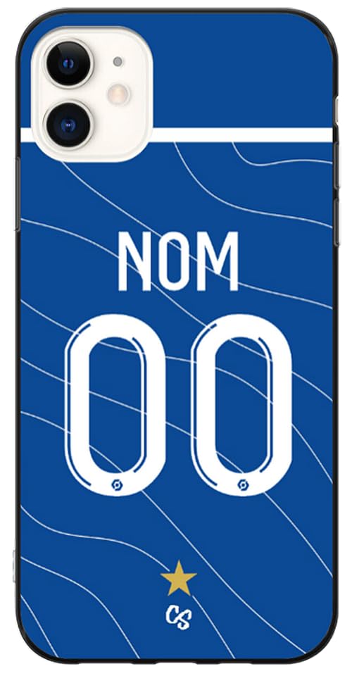 CS Coque Maillot Foot Marseille Om Exterieur 2023-2024 Personnalisable NOM Numero Contour en Silicone (iPhone 12)