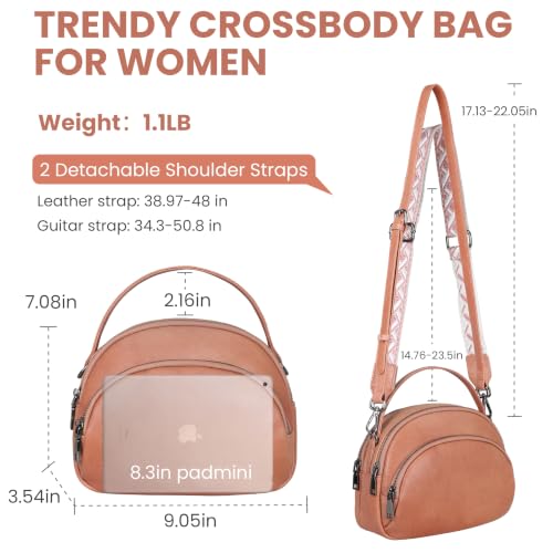 Image of HESHE Genuine Leather Crossbody Bags for Women Small Shoulder Purses