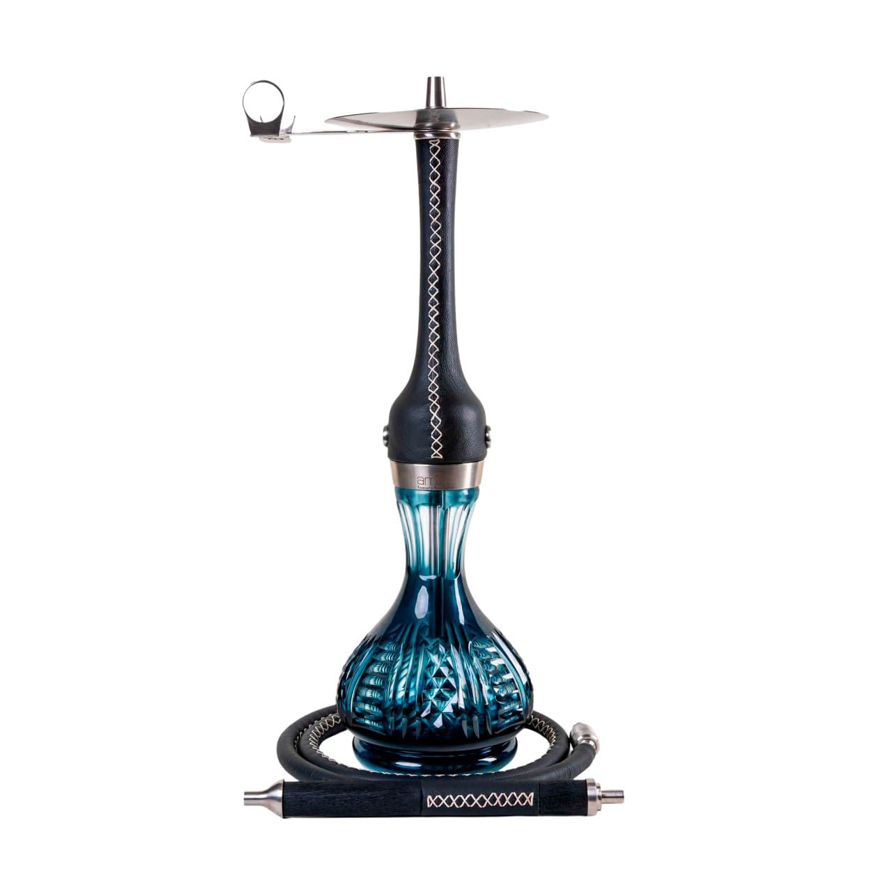 Amy Deluxe German hookah shisha set AMIR S INDI 2 0 - luxury leather shisha black-blue