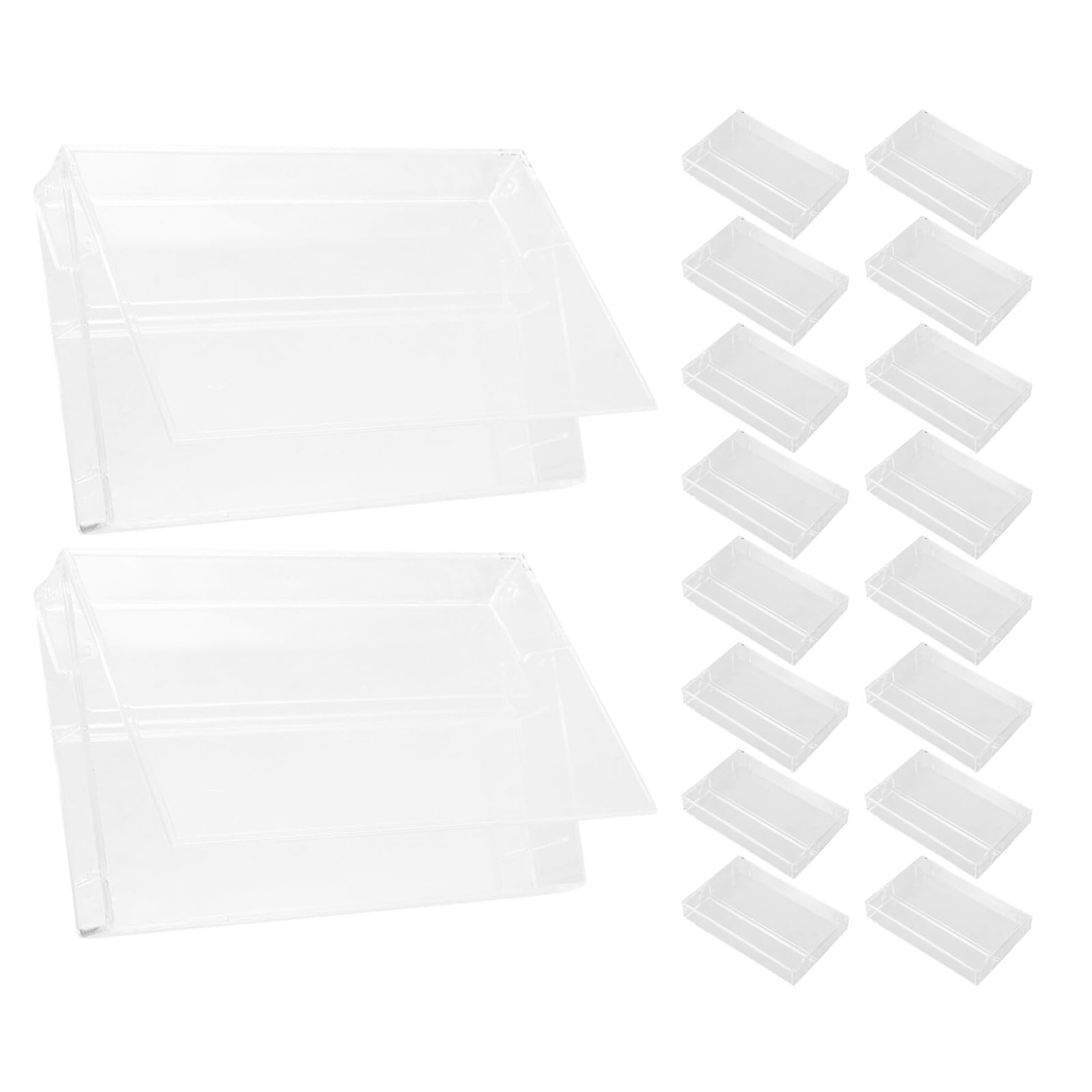 Boîte de rangement cassette audio transparente avec design portable et plastique rigide
