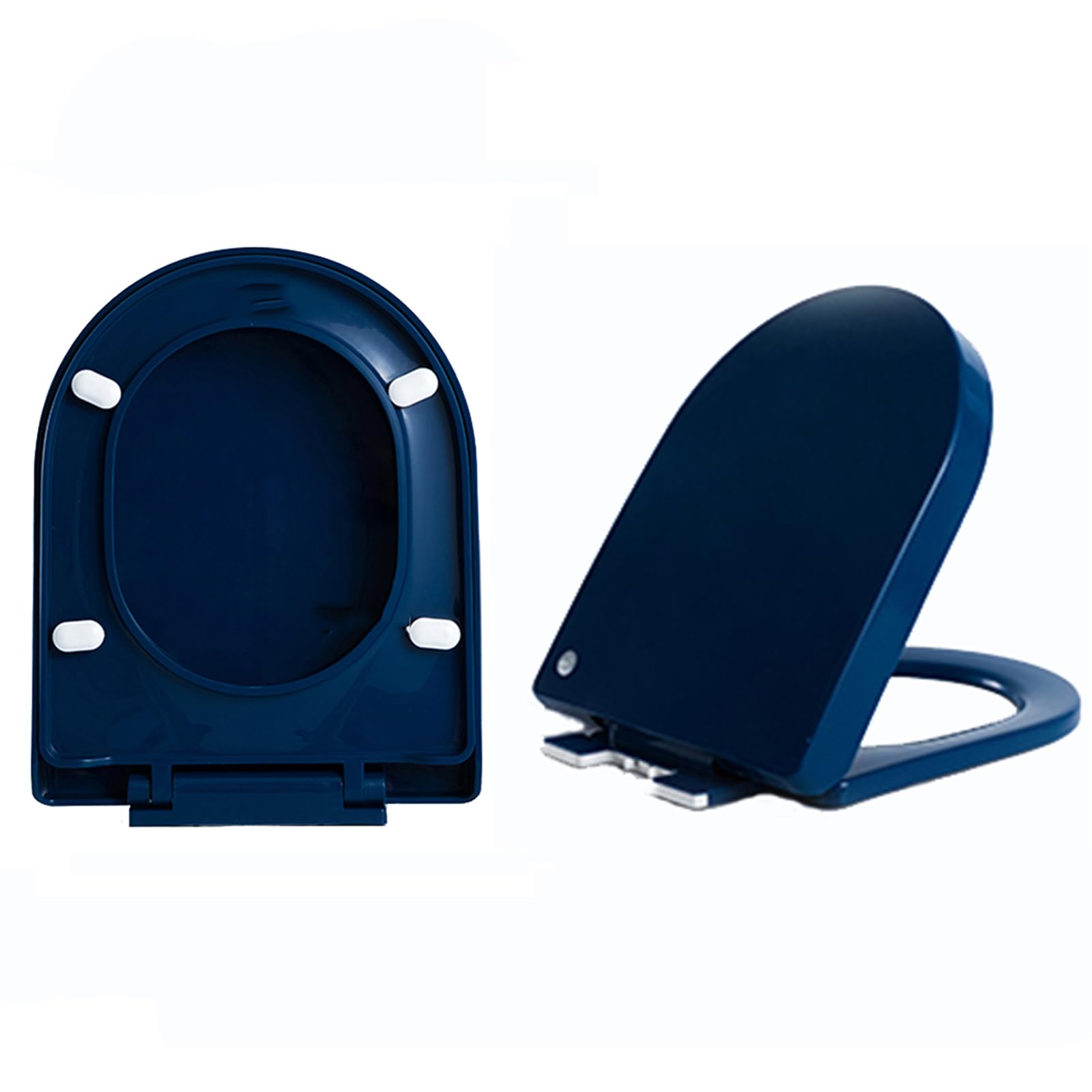 Dxpsxjl Navy Blue Toilet Seat Soft Close D-Shape, Quick Release, Thickened Pp, Adjustable Hinges, Easy Clean, Seat, Release, Shape, Thickened, Quick, Soft, Toilet, Close