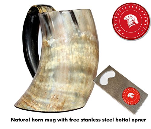 5Moonsun5’S Vikings Hand Made 36Oz - 1 Liter - Natural Finish Drinking Horn Tankard Game Of Thrones With This Large Ale Stein - A Perfect Present For Real Men (Hbm-578) #TOP3
