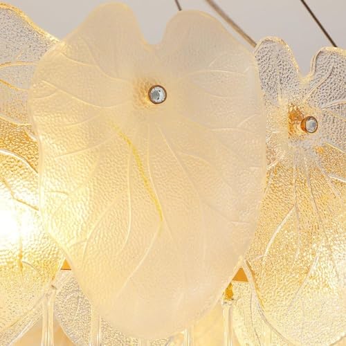 Plafonnier cristal blanc suspension verre ronde table à manger - 4