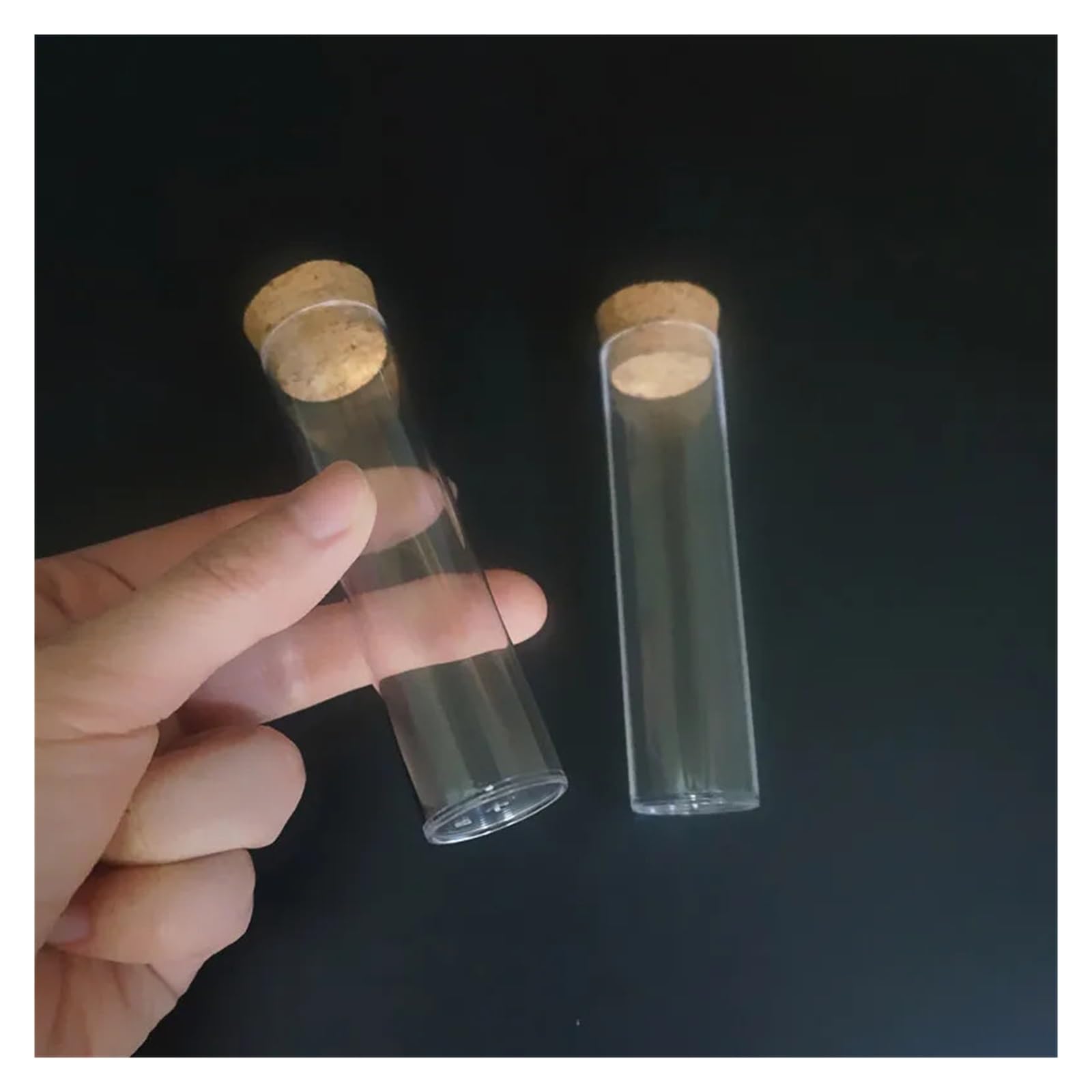 MENGKE 50 Piezas/lote 25x95 Mm 35 Ml Tubo De Plástico De Fondo Plano Tubo De Ensayo De Plástico Duro Transparente Con Corcho Frasco De Recuerdo De Boda