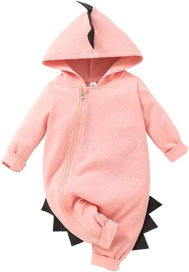 Newborn Baby Boys Girls Cartoon Dinosaur Halloween Outfit Hoodie Romper Jumpsuit Outfits Clothes