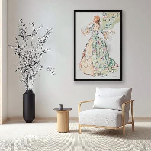 Toile vintage mode édouardienne pour décoration murale de salon
