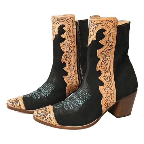 American Darling Hand Curved Boot stitched Genuine Western Suede Leather Long | Bag Handbag