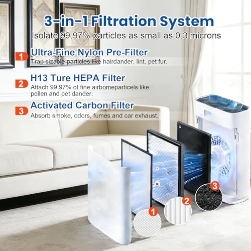 Image of 2 PACK HAP603 Replacement Filter for ECOSELF HAP603 HAP603WF Air Purifier