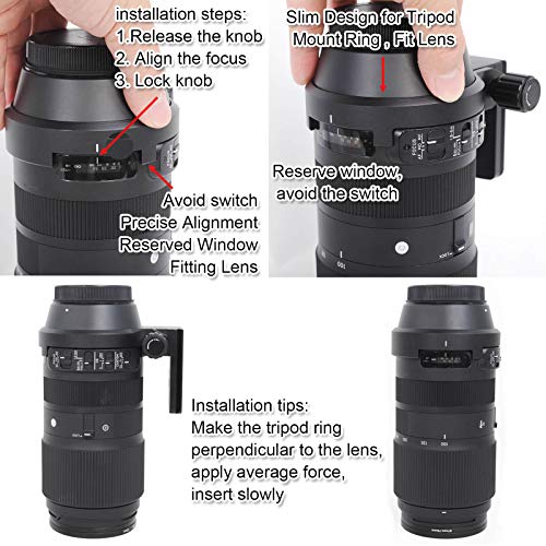 image for iShoot Improved CNC 84mm Tripod Mount Ring Collar Compatible with Sigm