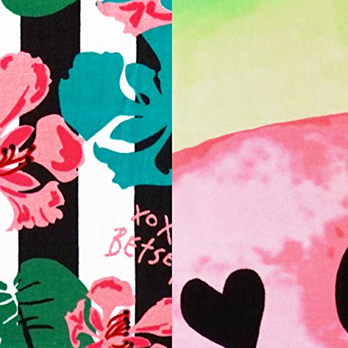 Betsey Johnson - Beach Towel Set, Highly Absorbent & Fade Resistant Beach Accessories, Ideal For Pool, Picnic, Or Beach (Tropical Life & Watermelon, 2 Piece) #TOP3