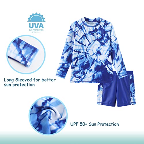 Girls Rash Guard Set for Girls Long Sleeve Swimsuits Hawaiian Two Piece Bathing Suits Swimwear Set4