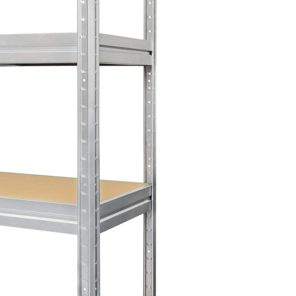 Steinbock Schwerlastregal Typ M+ | HxBxT 180 x 120 x 60 cm | verzinkt | 750 kg Tragkraft | Steckregal mit 5 Böden á 150 kg Fachlast | Fachbodenregal | Metallregal | Made in EU