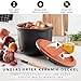 Romertopf Frische-Topf 3er Set - Knoblauch, Zwiebel und Kartoffel Aufbewahrungsbox Keramik - Atmungsaktiver Ton hält Gemüse länger frisch - Schwarz