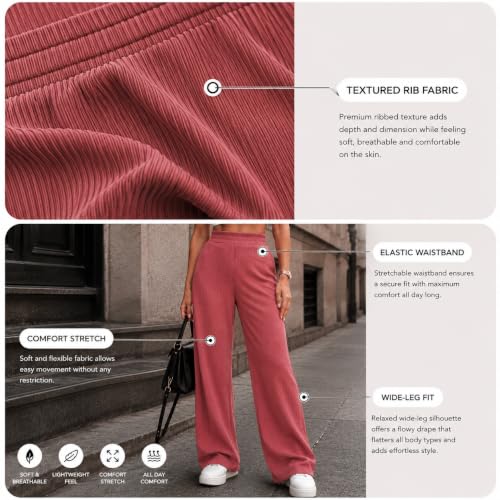 Image of Prenuem Women's High Waist Flared Korean Trousers, Trendy Casual Wear for Daily & Travel Use (Available in Plus Size)