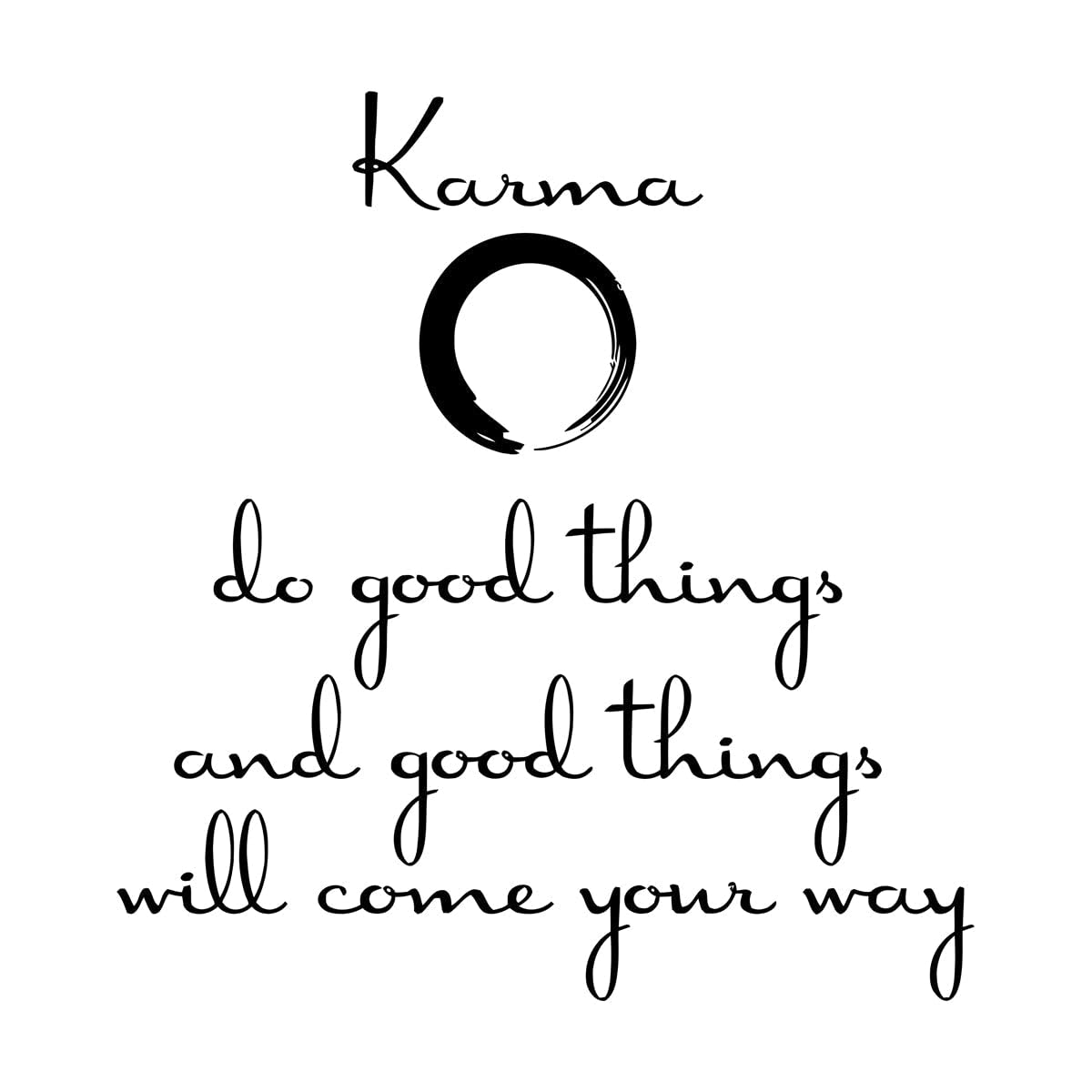 Karma Buddhism Do Good Thing Wall Sticker Bedroom Living Room Circle Zen Meditation Inspirational Quote Wall Decal Vinyl Small - 53x56cm โ image 1