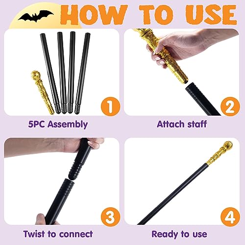 image for Spooktacular Creations Walking Cane Costume, Vintage Staff Prop Stick 