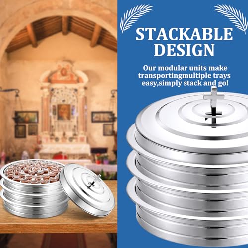 Communion-Ware-3-Holy-Wine-Serving-Trays-with-1-Cover-Stainless-Steel-Communion-Supplies-Silver-Communion-Trays-for-Churches-Holy-Ware-Sets