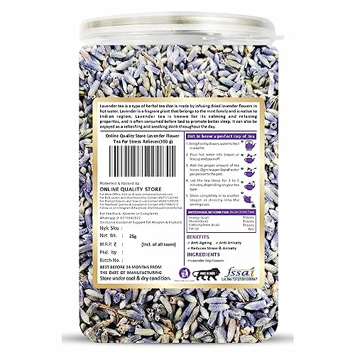 Image of Online Quality Store Lavender Flower Tea - 25g | Herbal Tea | Lavender Flavour