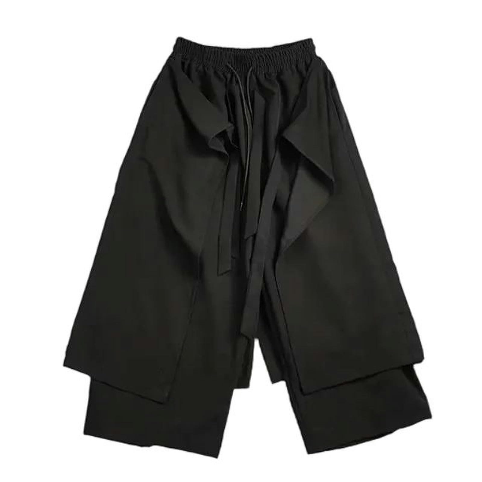Pantalon de détente tendance noir 3XL avec coupe longue et fluide