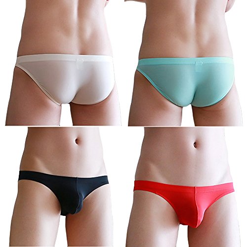 sandbank Briefs,Menâ€™s Casual Underwear Low Rise Sexy See Through Bikini Pack for Men(US M = Asian Tag XL, Mix Color #1)