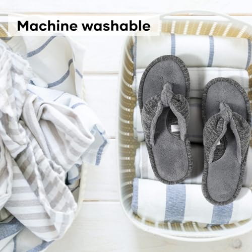 Wishcotton Women's Memory Foam Spa Thong Flip Flops Cozy Slippers LG,7-8 by Wishcotton - Used condition - Image 5