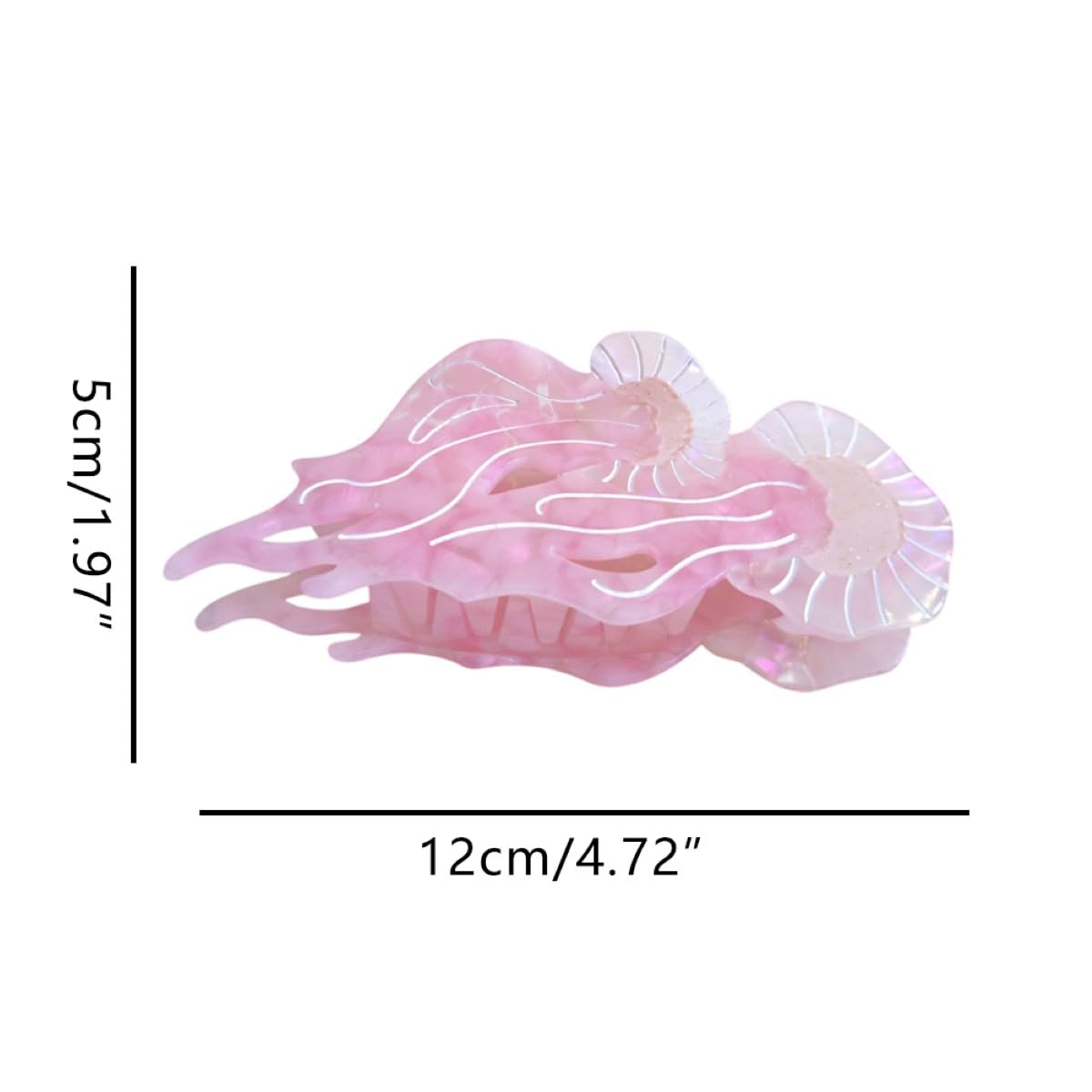 Novelty Ocean Jellyfish Hair Clips,Cellulose Acetate Hair Clips,Big Claw Clips for Girl,Hair Accessories,: Twins Pink