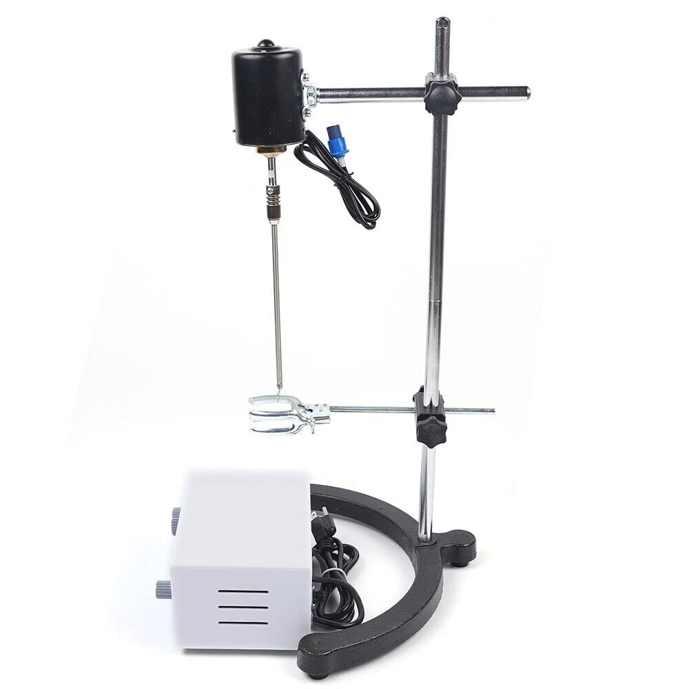 Elektrischer Rührer 200W Laborgerät für Flüssigkeiten Mischer mit Timer Rührwerk Rührmaschine bis 3000 U/min stufenlos einstellbarer leiser Motor Mixer