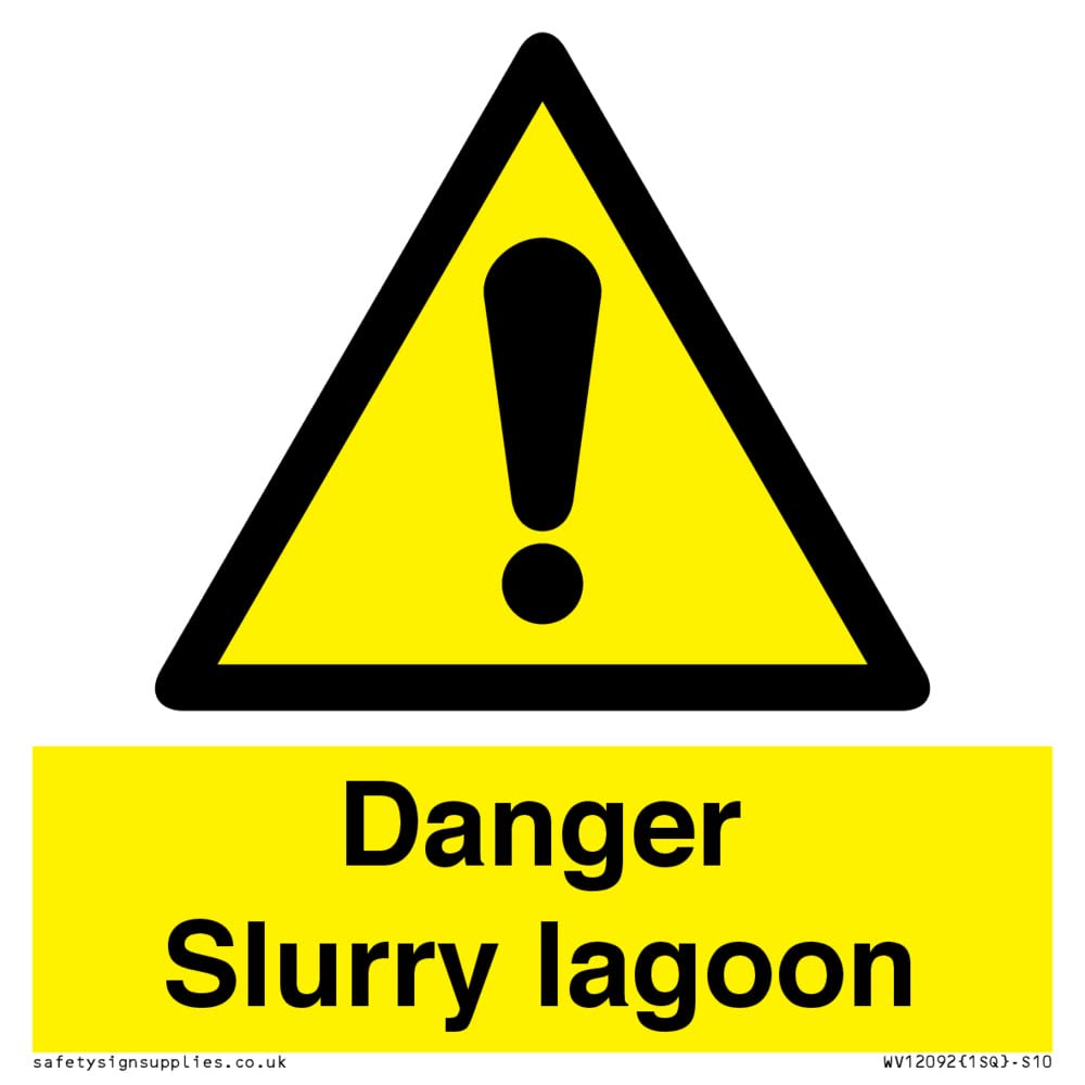 Danger Slurry lagoon Sign - 100x100mm - S10