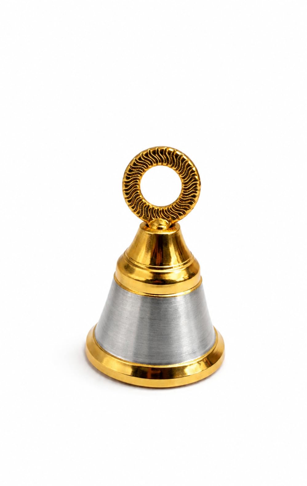 Brass Temple Bell Hanging for Mandir, Pooja Ghanti with Hook, Puja Room Decor, Main Door Decor, Traditional Auspicious Bell for Temple & Festival Decoration (Small)-image-12