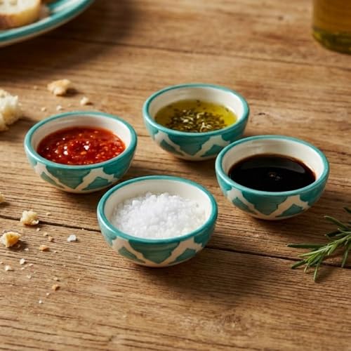 Image of Mini Seasoning Bowls for Soy Sauce Condiments Appetizers Family and Restaurant Use Simple Design Bowls for Home Dining, Everyday Meals, Food Holding and Cafe Serving (Green, Set of 6)