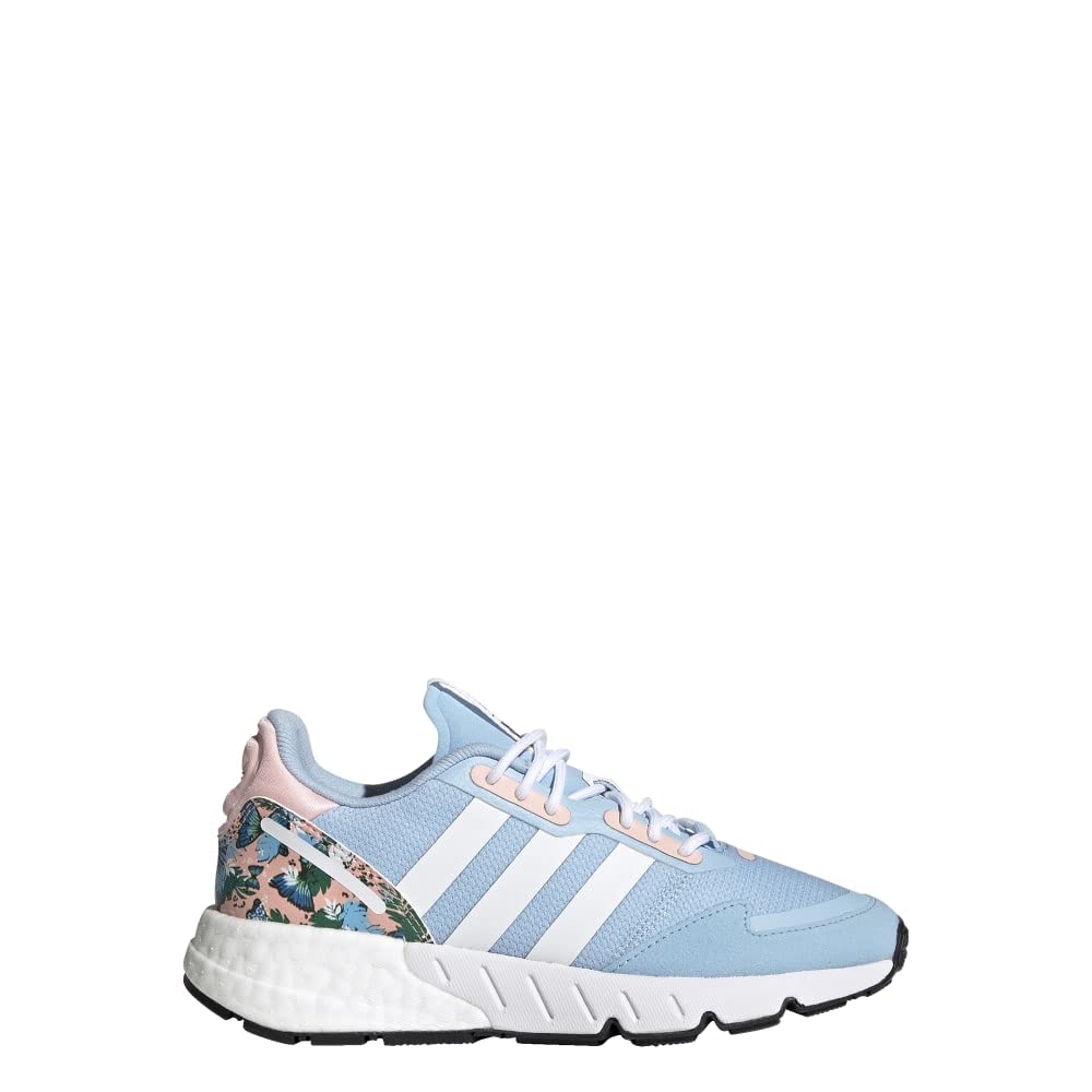 adidas Originals Unisex-Child ZX 1K Boost, Clear Sky/White/Haze Coral, 5.5