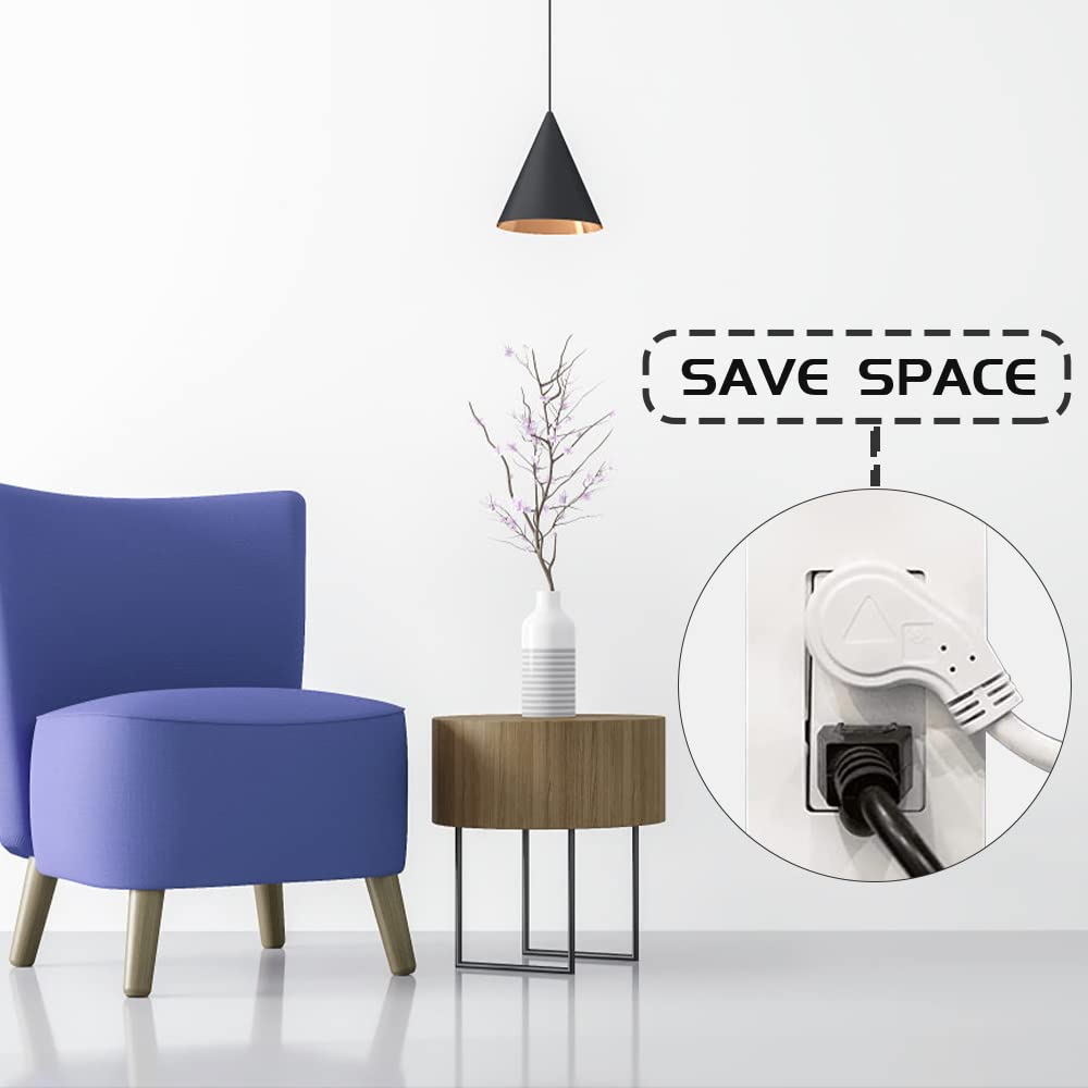 Rallonge électrique pour intérieur - Certifié UL - Calibre 16 - 1,8 m - Blanc - 3 broches - Robuste - 16/3 SJTW 13 A - Pour éclairage, électroménager, ménage