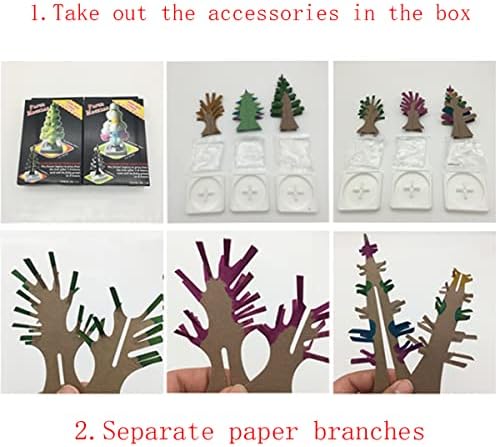 3 in 1 Mini Christmas Tree Magic Growing, Paper Tree Colorful DIY Crystal Growing Kit/Ornaments Decoration Toy Novelty Xmas Gift Boys Girls Science Kits & Toys Learning Guide (C) 4 51z3ScCjlLL. AC