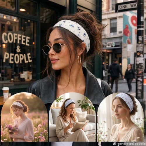Image of Headbands for Women 8PCS, Summer-Exclusive Elastic Non Slip Hair Head Bands