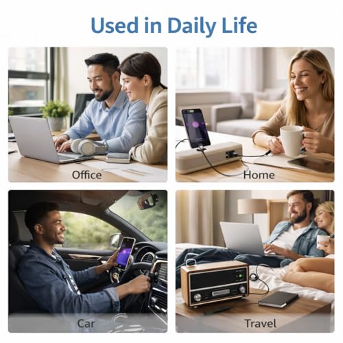 Image of Mizi USB C to 3.5mm Audio Aux Jack Cable,3.3FT USB Type C to Male Slitter Adapter Dongle Cable Cord Car Headphone Compatible with iPhone 17 /16 /15 Series Samsung Galaxy S26 to S22,iPad Pro - Black