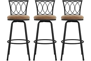 DHP Alfie Upholstered Tan Microfiber Swivel Bar Stools - 3 Pack