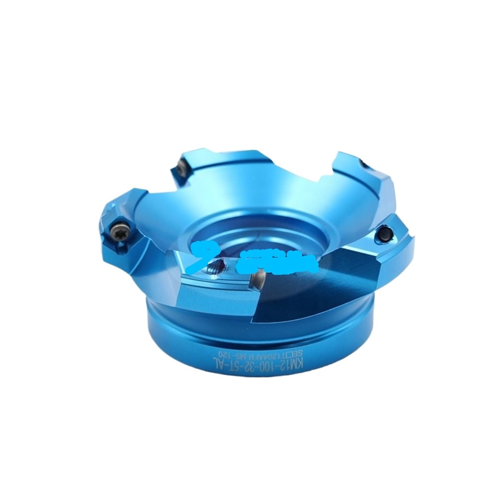 AL-KM12 45° Ultra-Light Aluminum Alloy Face Mill Cutter Head (Insert Not Included), SEHT1204 Compatible, CNC Milling Tool for Aluminum(AL-KM12-160-32-8T)