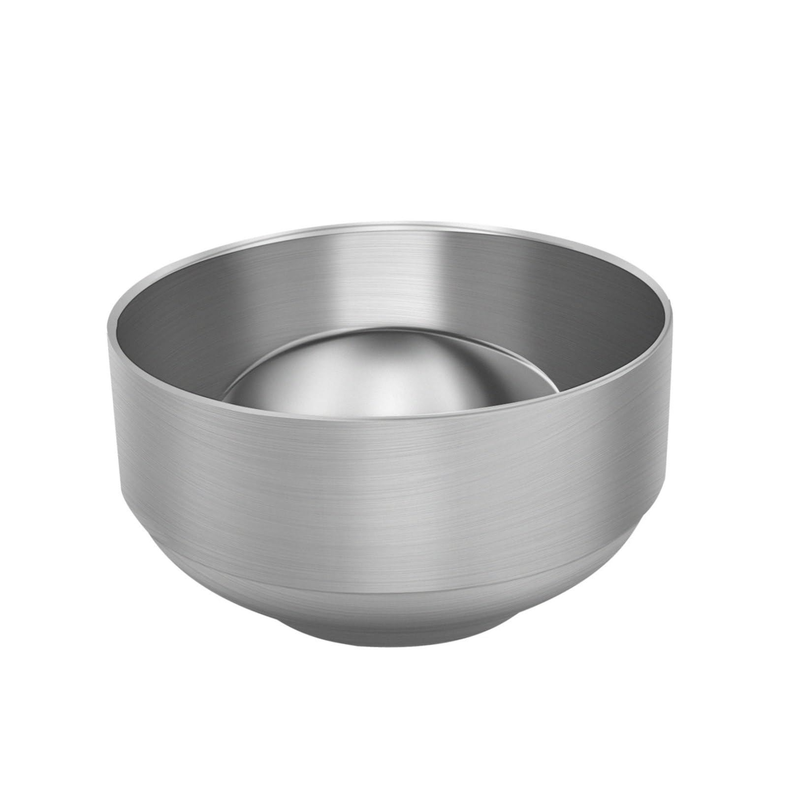 PRETYZOOM Stainless Steel Double Layer Bowl Heat Insulated Rice Serving Bowl for Home Kitchen Restaurant Use Skid Design Tableware