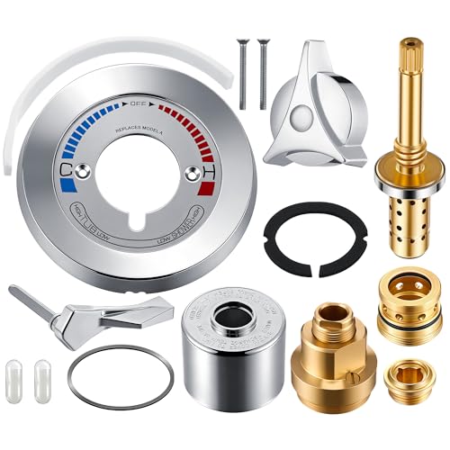 Avenuebool Complete Trim and Valve Rebuild Kit Compatible with Symmons/Temptrol Tub and Shower Faucets Includes Escutcheon Screws Dome Cover Diverter Handle Spindle Seats Washer Cap Assembly