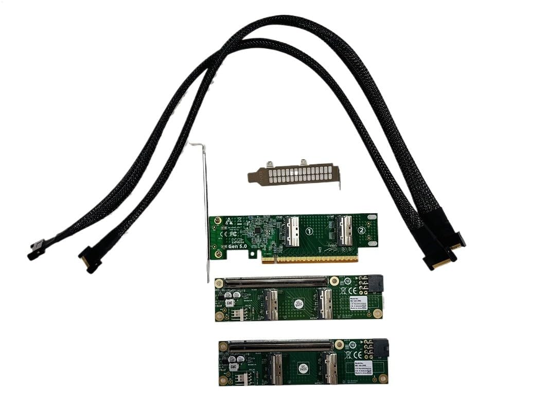 PCI-Express PCIe5.0 x16 to MCIO 8i SFF-TA-1016 X16 to X8 X8 Bifurcation Adapter Riser Card The mainboard Needs to be Split PCI-E