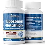 Arofum Liposomal Glutathione 1000mg, with Resveratrol & Milk Thistle | High Absorption Reduced Glutathione liposomal Supplement | 120 Vegan Capsules for Skin Health, Immune & Liver Support